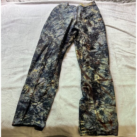 Women Abstract Tie-Dye Multicolor High Waist Straight Leg Pants Zip Front Casual - Picture 1 of 10